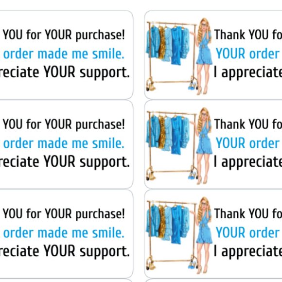 Thank You Stickers Order Shipping Labels Posh Shop - Picture 3 of 3